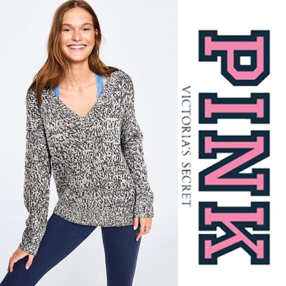 PINK Boyfriend V Neck Sweater